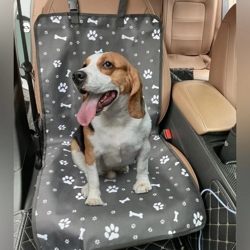 Waterproof and Scratch Resistant Paw Print Car Front Seat Pad